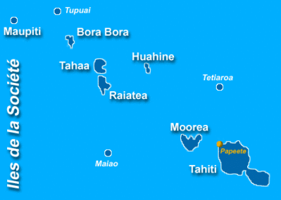 Carte des îles de la Société - Polynésie