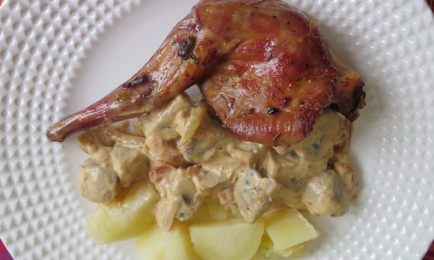 Lapin sauce moutarde aux champignons