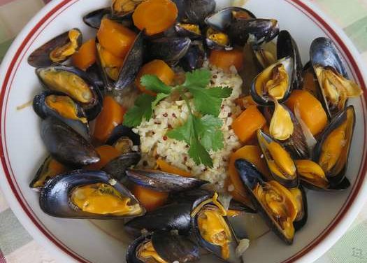 Moules au gingembre aux carottes