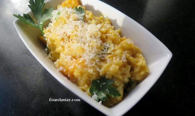 Risotto au potiron et jus de carottes