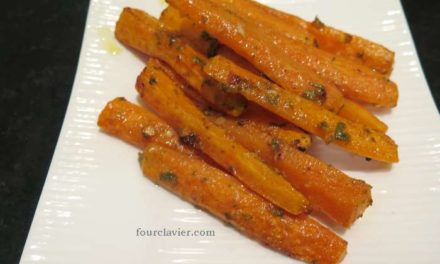 Frites de carottes cuites au four. Ail et parmesan.