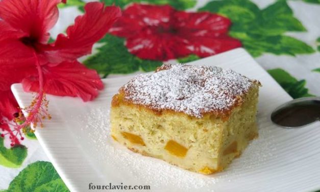 Gâteau moelleux aux pommes et mangue, vanille de Tahiti