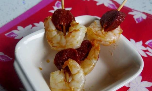 Bouchées crevettes-chorizo